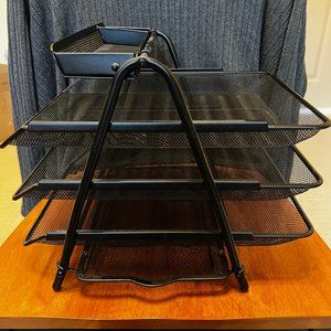 3-Tier Stack-able Paper Desk Tray Organizer